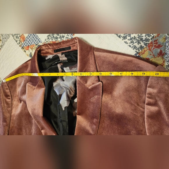 Men's I.N.C. Velvet Blazer and Pants Set in Mauve - Picture 11 of 13